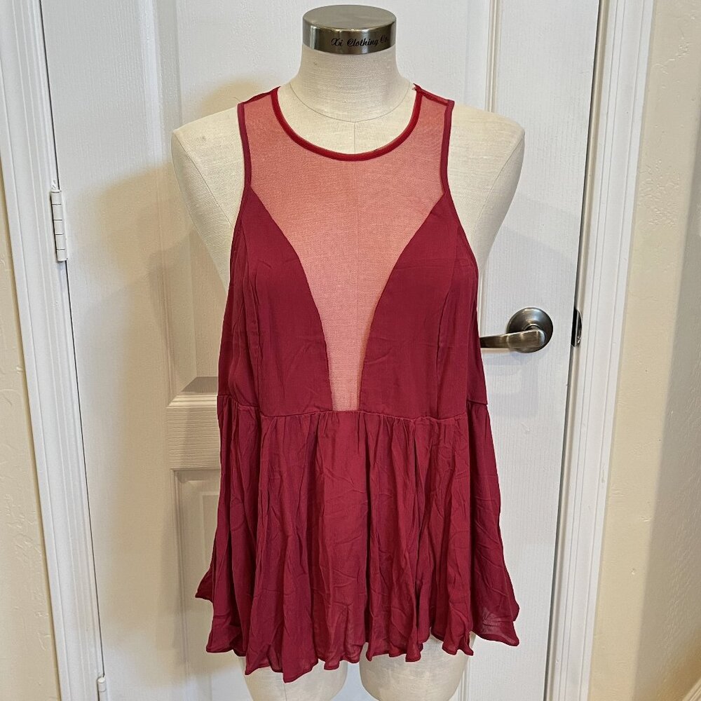 NWT - Free People Top with Sheer Back
